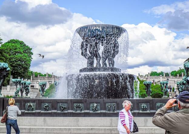 Springbrunnen im Vigeland-Park in Oslo, Norwegen