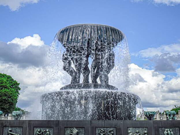 Springbrunnen im Vigeland-Park in Oslo, Norwegen