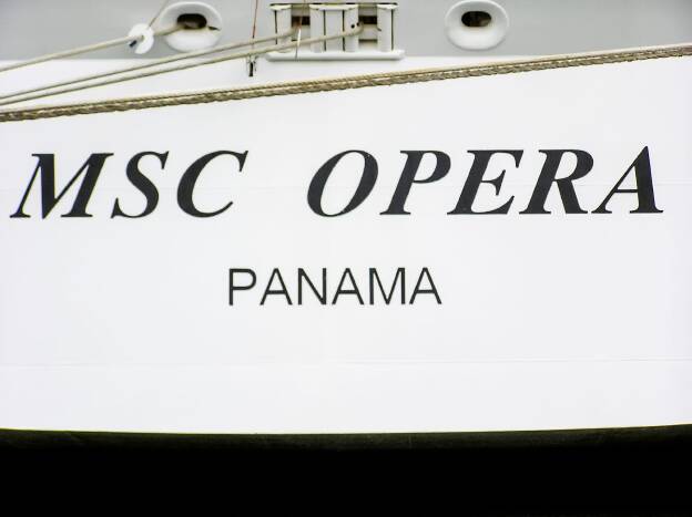 MSC Opera - Beschriftung am Heck